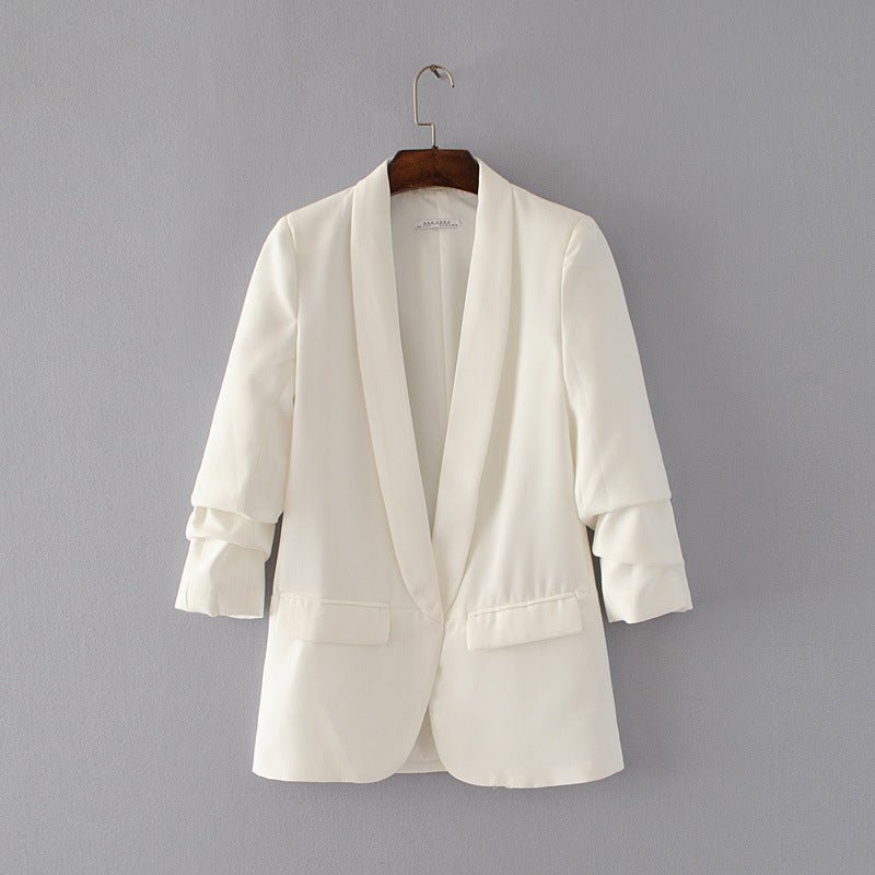 Blazer à manches froncées | Veste longue à manches trois-quarts (MS241)