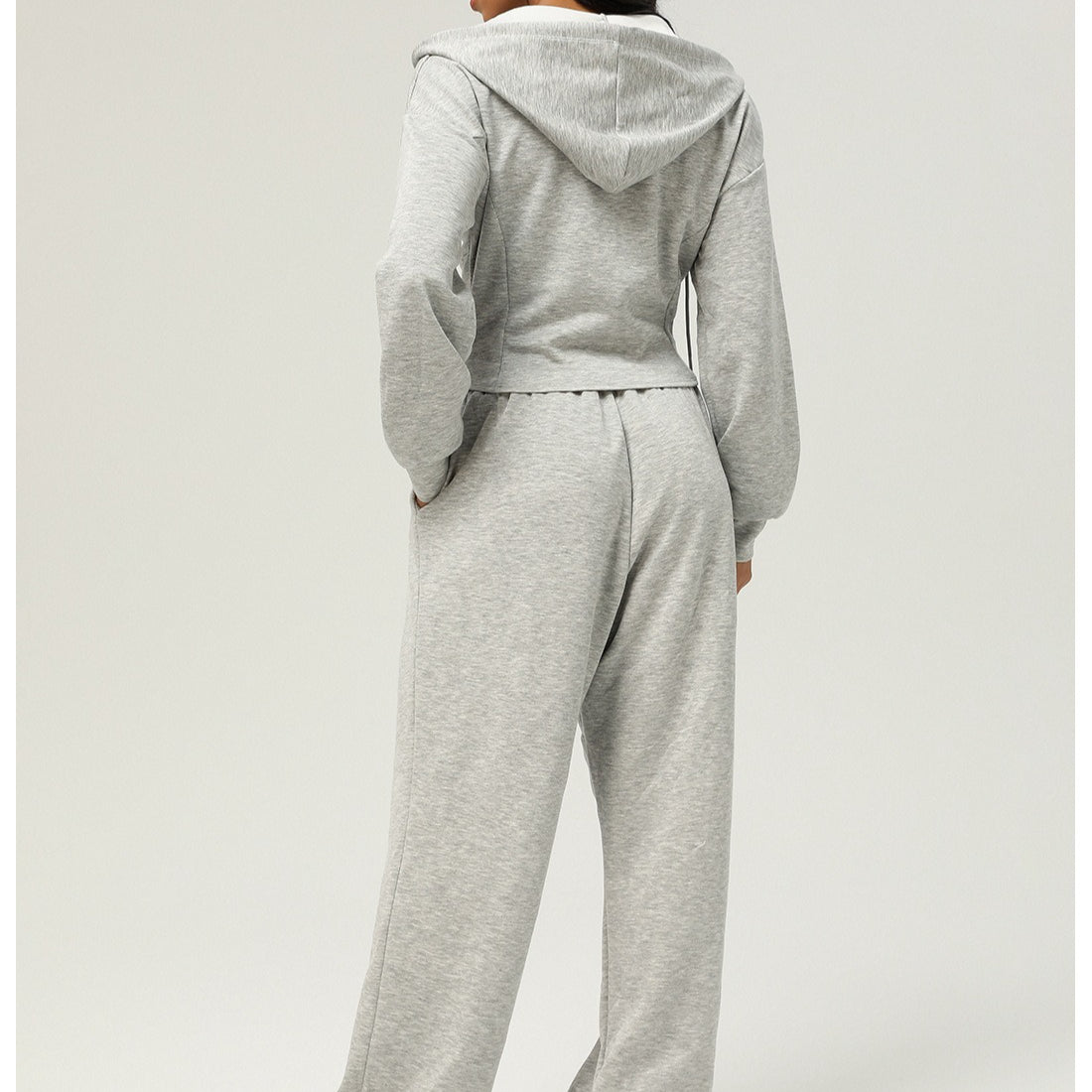 Veste à Capuche Zippée Athlétique | Haut de Yoga Cintré à la Taille avec Poches (MS169)