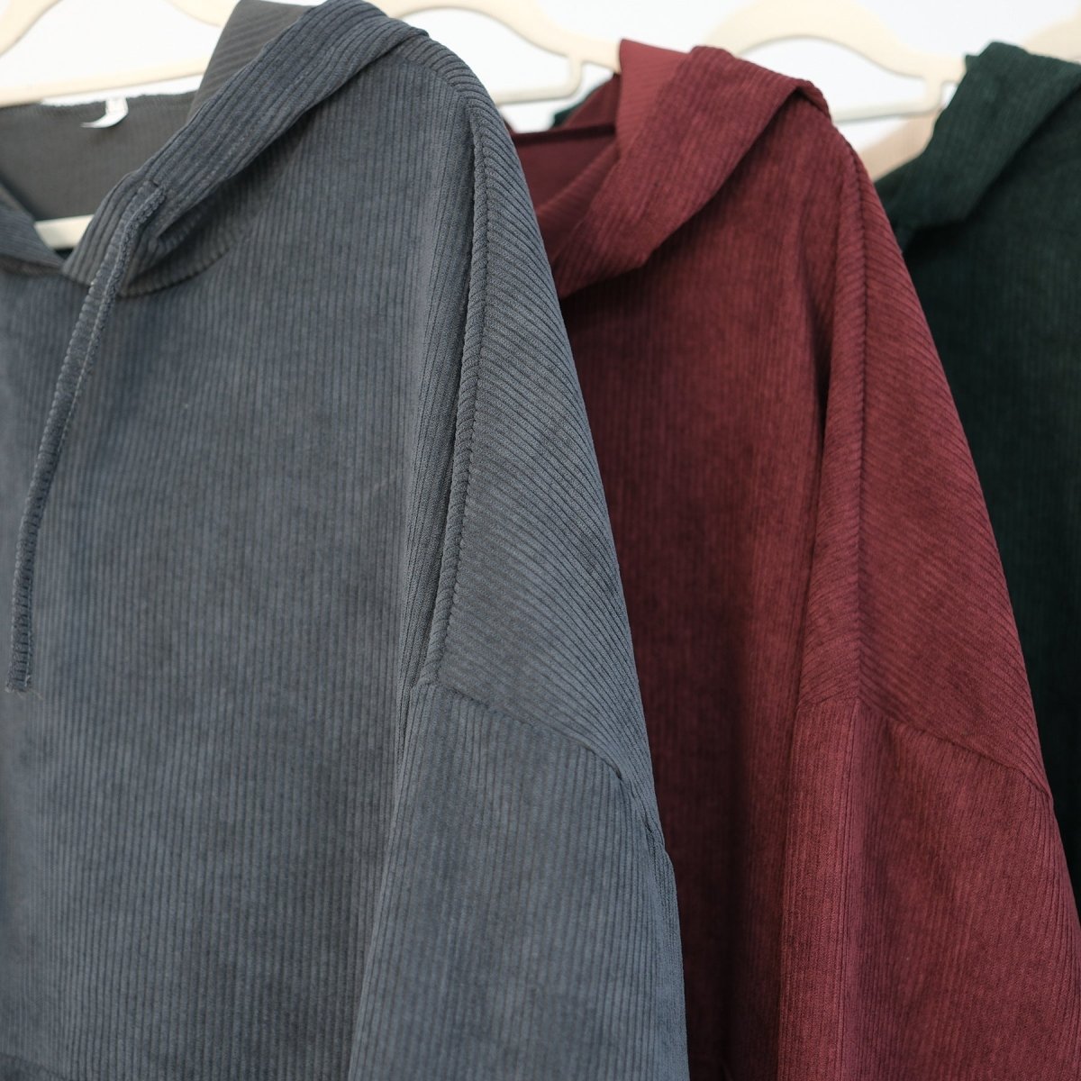 Abaya Sweat à Capuche en Velours Côtelé Décontractée (MA110)