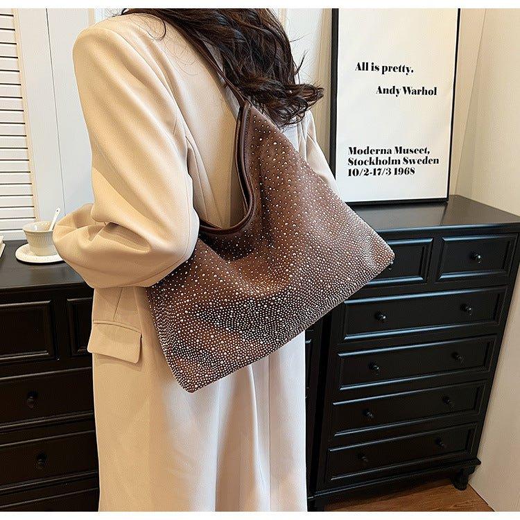 Sac fourre-tout MAC142 tendance à bandoulière orné de strass brillants