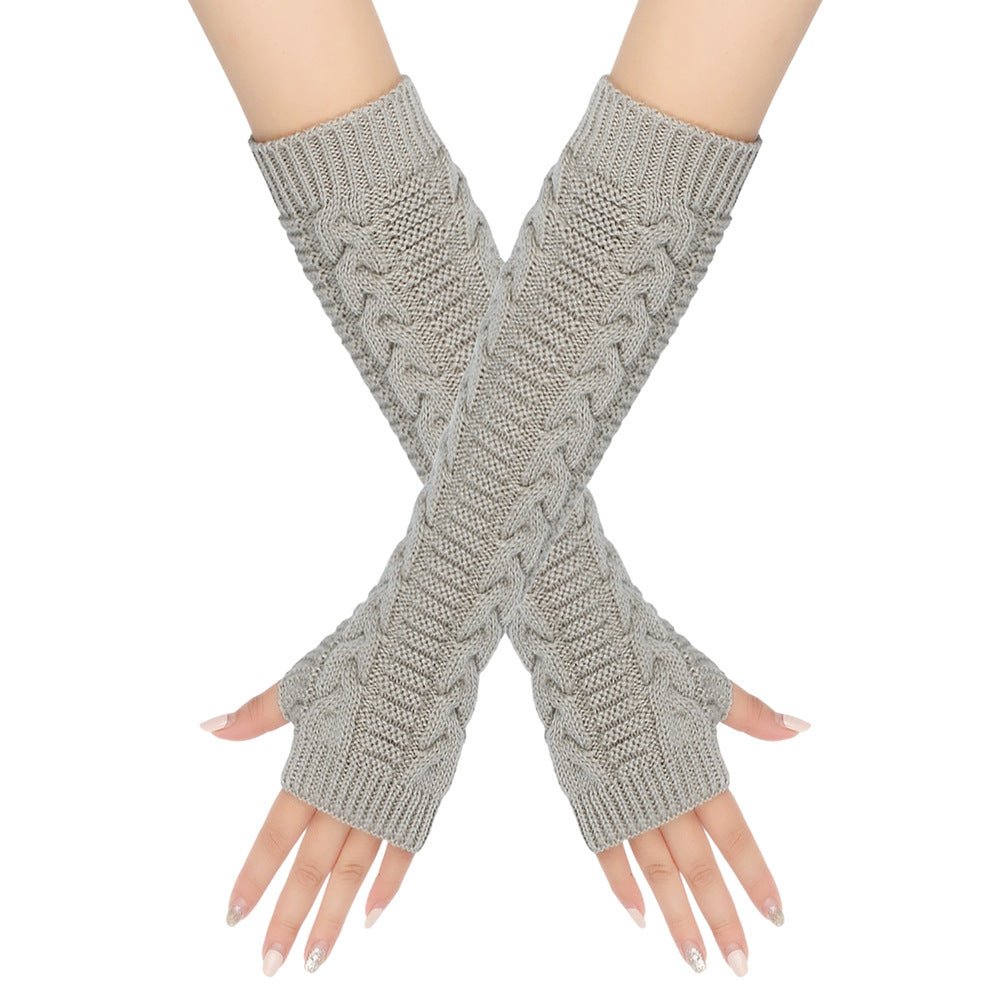 Manchettes chauffe-bras en tricot torsadé douillet (MAC310)