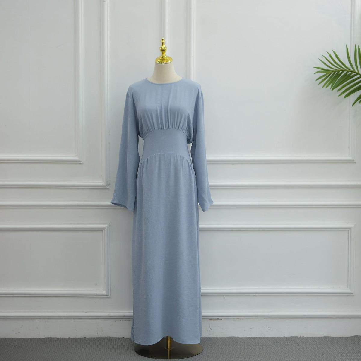 Robe Maxi Ice Silk Froncée à la Taille(MS521)