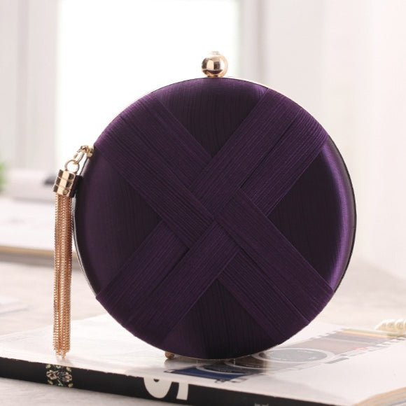 Sac à main pochette de soirée ronde avec détail tressé (MAC287)