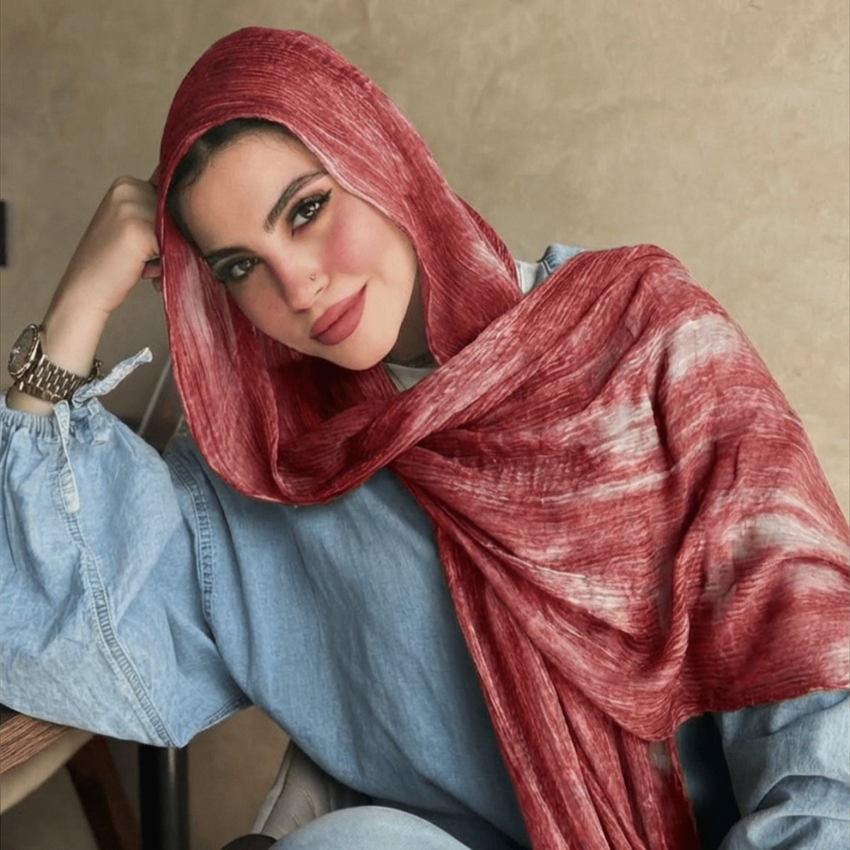 Écharpe Tie-Dye Dégradé en Rayonne | Hijab Dégradé en Rayonne (MH216)