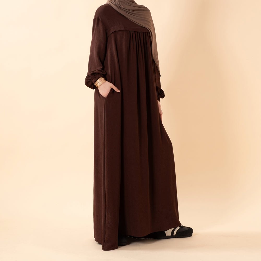 Abaya en crêpe avec poches sécurisées pour Omra (MA386)