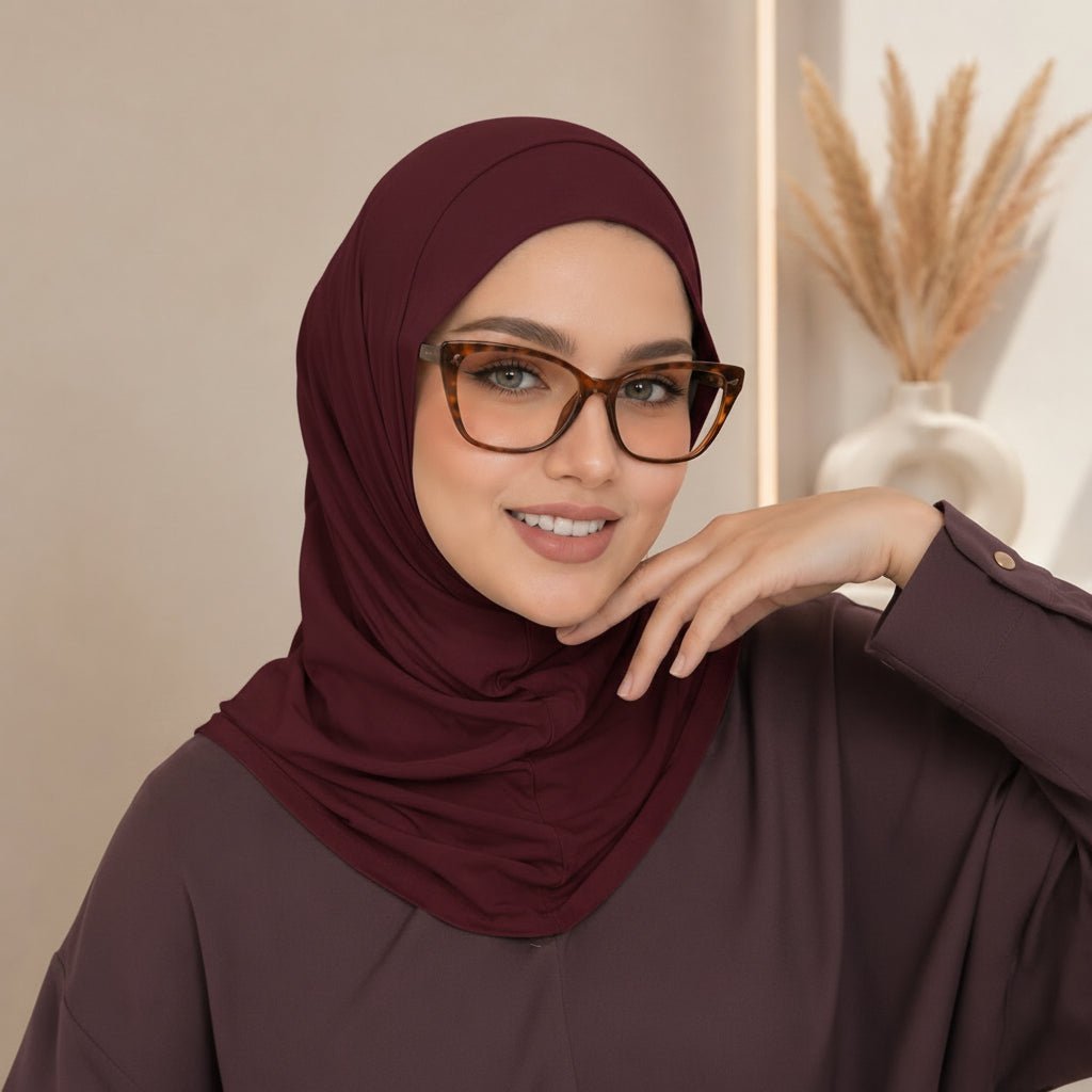 Stretch-Fit Instant Hijab — Coton Modal, Compatible avec Écouteurs (MH224)