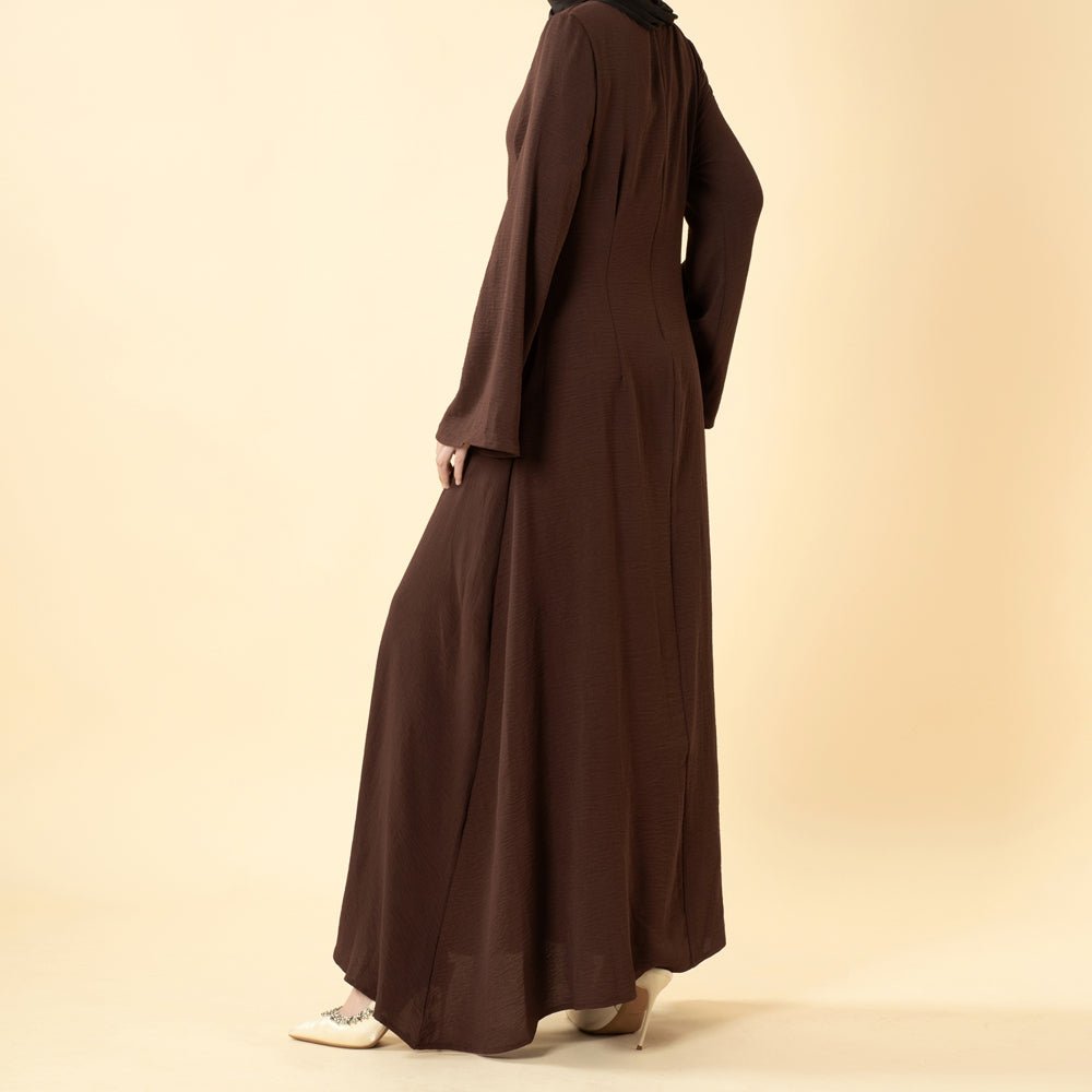 Robe Abaya Élégante en Crêpe avec Poche (MA432)