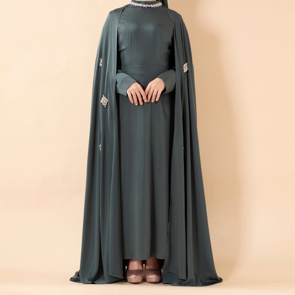Cape Abaya Royal en Satin de Luxe (MA326)