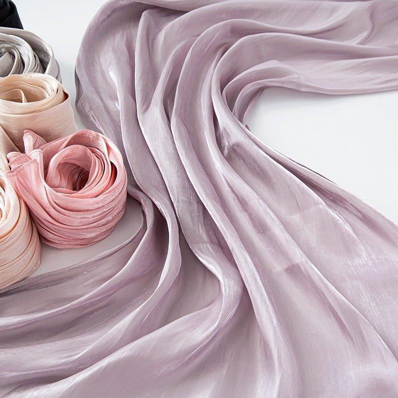 Hijab Long en Satin Uni Fin Couleur Unie (MH051)