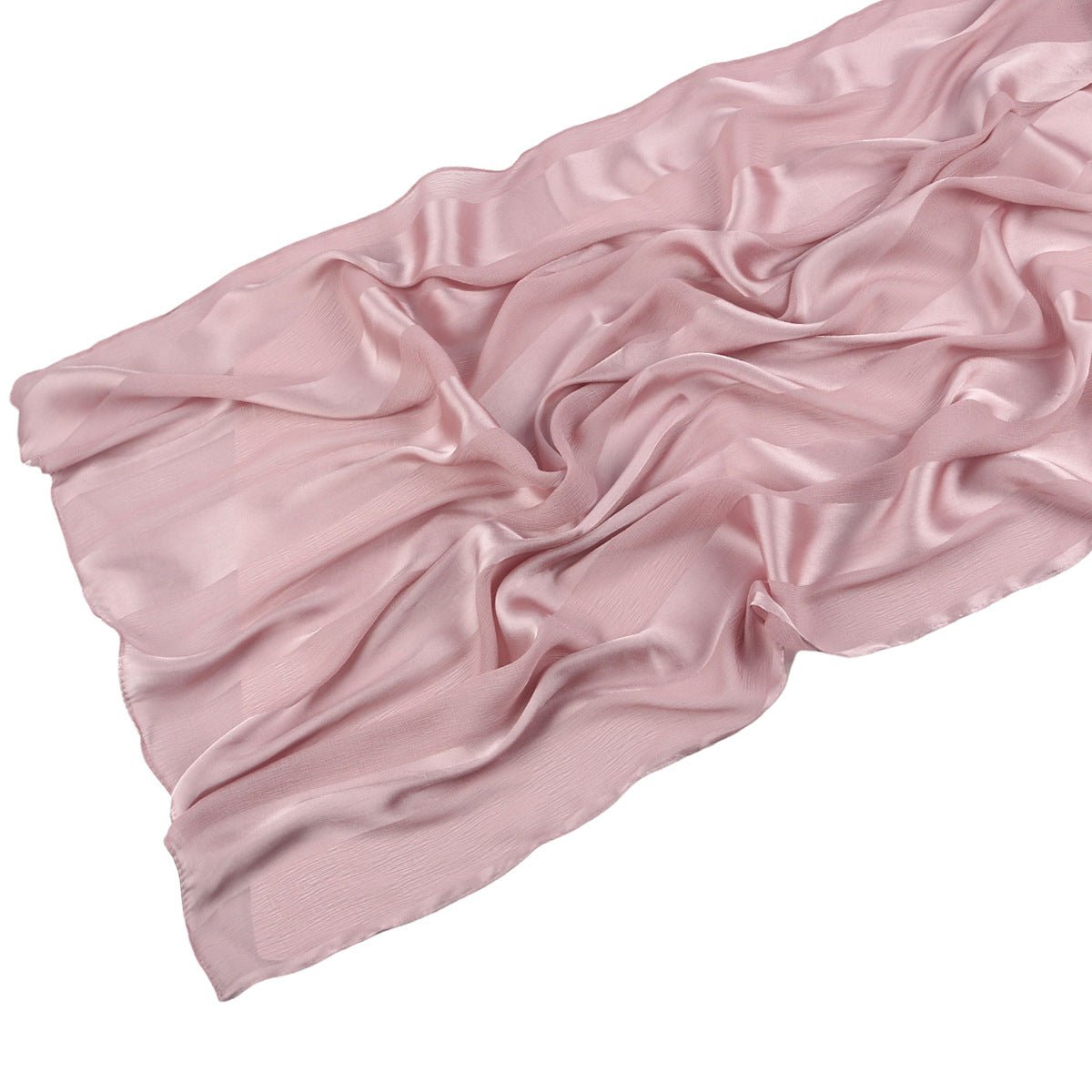 Hijab en Mousseline Crinkle Rayée à Texture Organique (MH143)