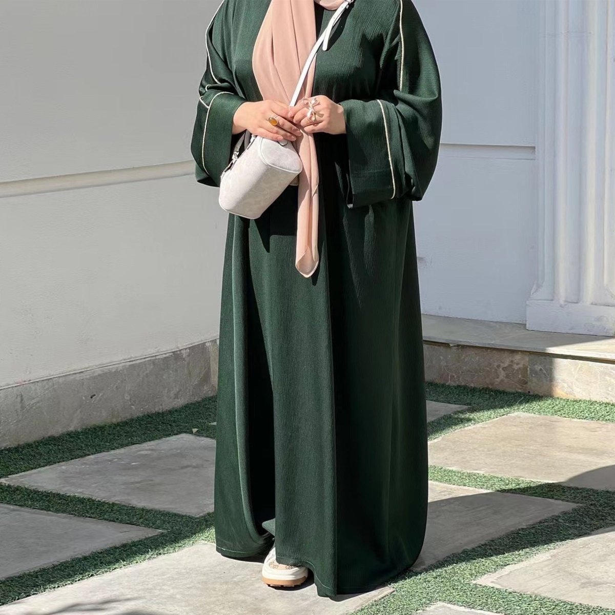 Robe Ample Décontractée à Manches Évasées avec Finitions Contrastantes (MA280)