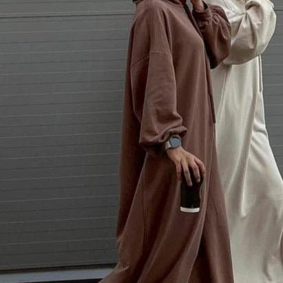 Abaya Sweat à Capuche | Abaya Hoodie avec Poches (MA125)