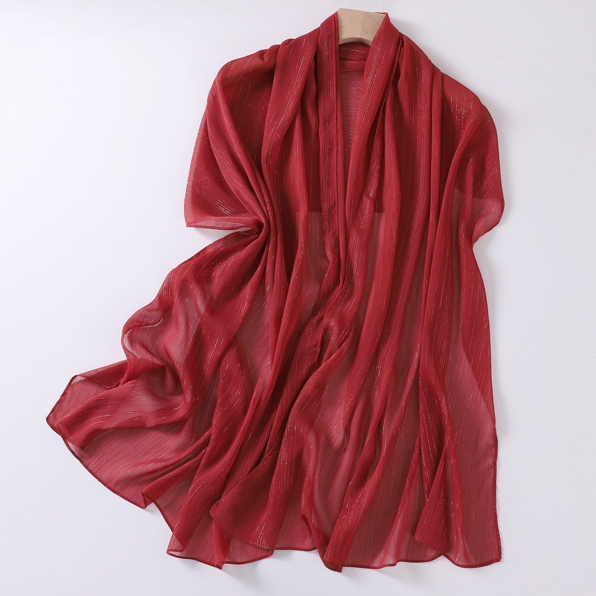 Foulard Effortless Grace Voile Chiffon Froissé Argenté (MH153)