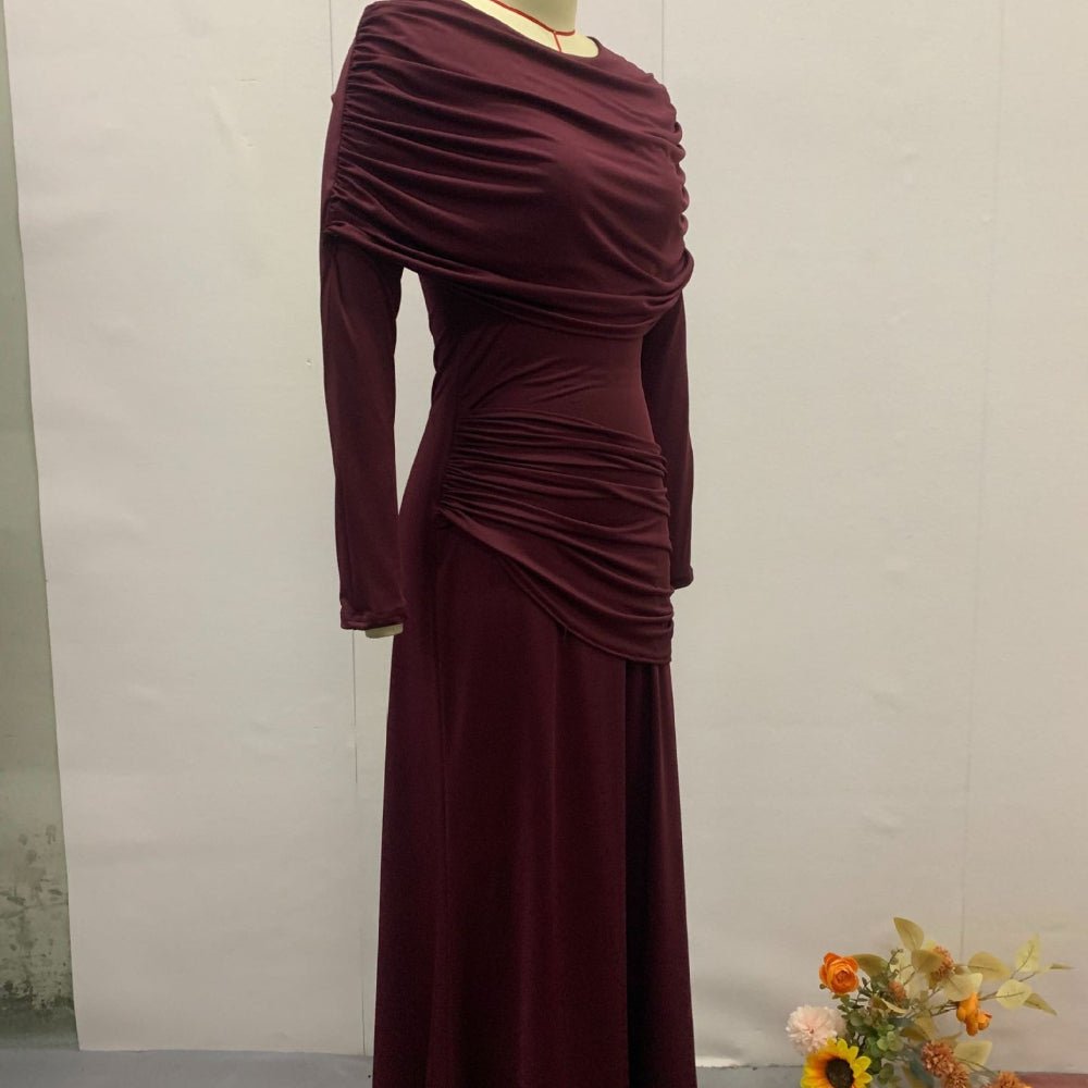 Robe Maxi Moulante Froncée (MS219)