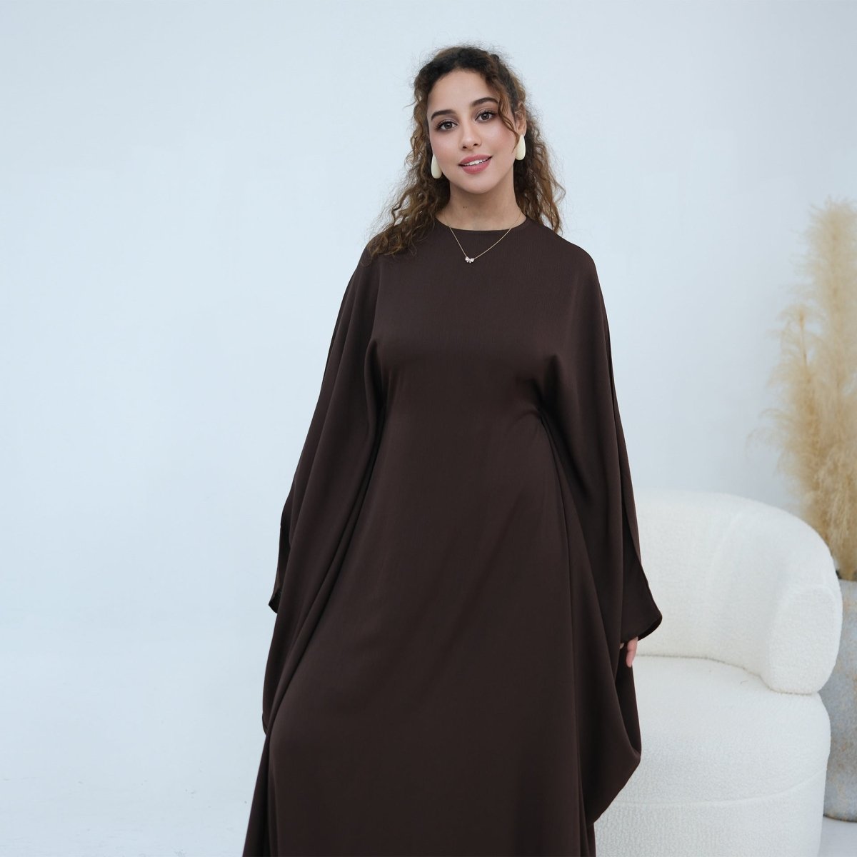 Robe Maxi Nida Crinkle Batwing Sleeve(MA458)
