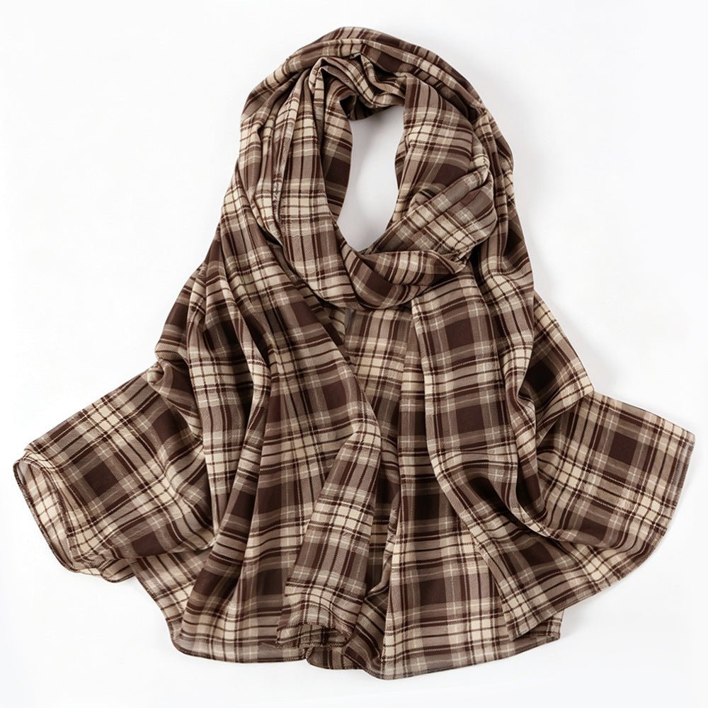 Foulard Hijab Léger Tartan Carreaux Vintage (MH258)