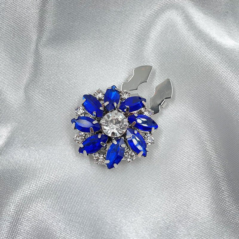 Cache-boutons strass | Pinces décoratives fleurs cristal (MAC359)