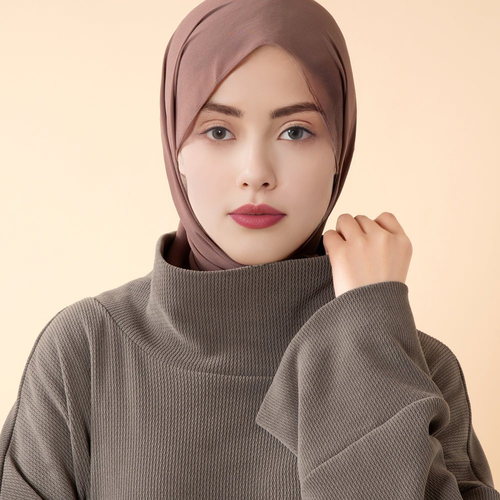 Abaya col roulé décontractée avec poches (MA383)
