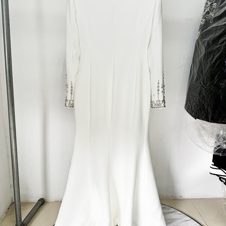 Robe de soirée blazer ornée de cristaux (MS300)