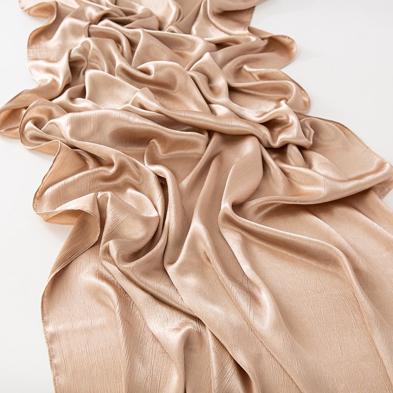 MH065 Satin Imitation Soie Froissé Brillant Écorce