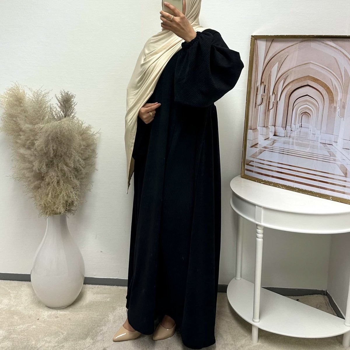 Abaya Swing en velours côtelé, coupe ample | Abaya Casual en velours côtelé (MA117)