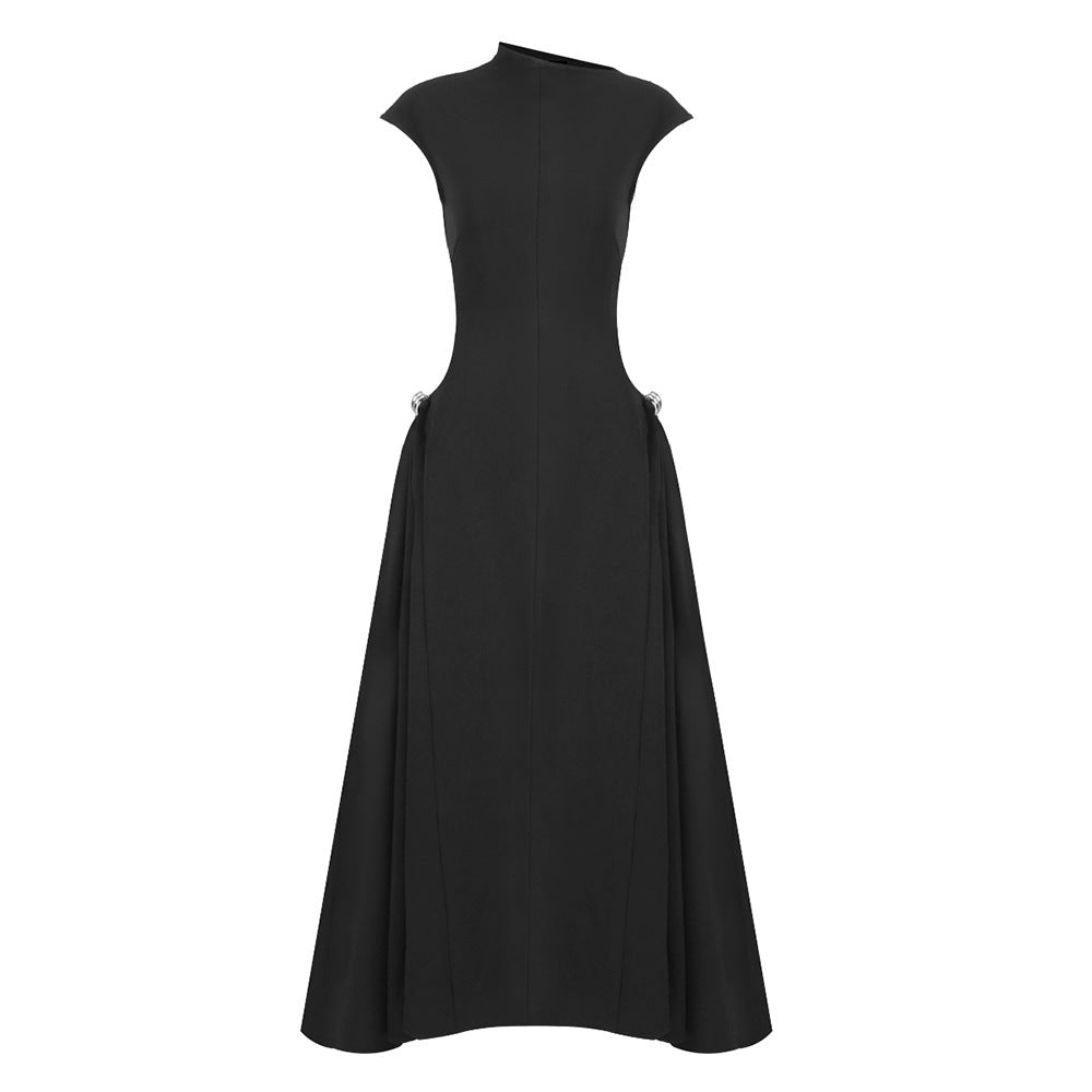 Robe Maxi Ajustée Sans Manches Minimaliste (MS382)