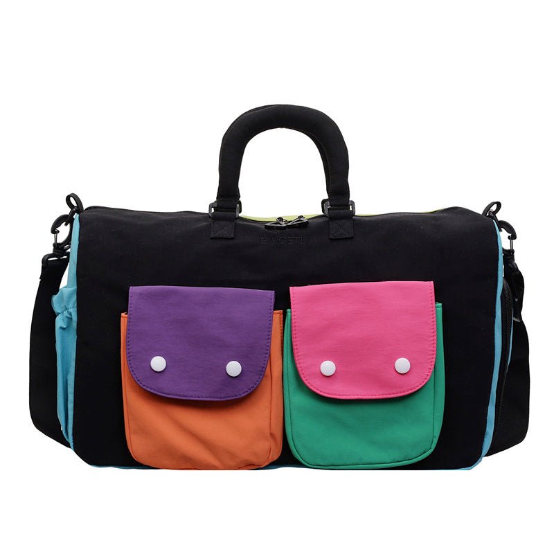 Sac de Voyage Colorblock - Sac Weekender Léger à Main avec Bandoulière et Poches Extérieures (MAC480)