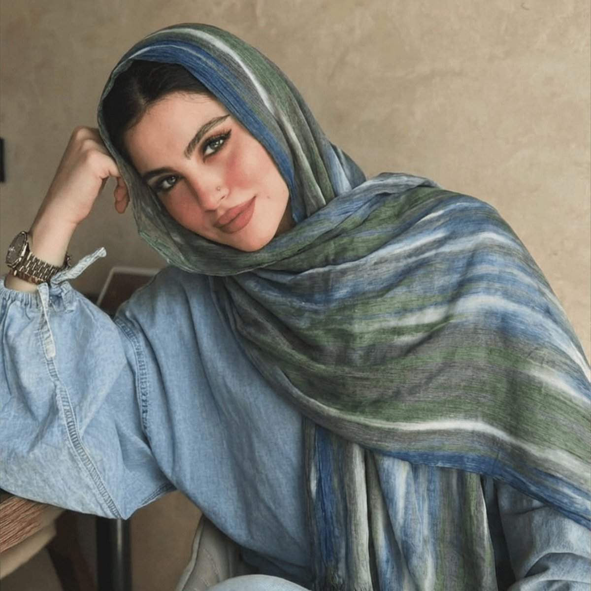 Écharpe Tie-Dye Dégradé en Rayonne | Hijab Dégradé en Rayonne (MH216)