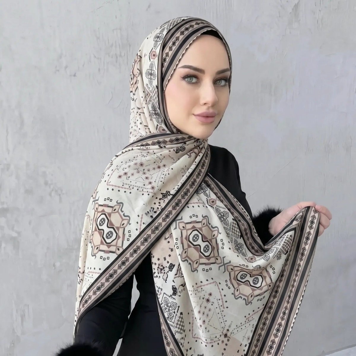 Écharpe hijab imprimée (MH239)