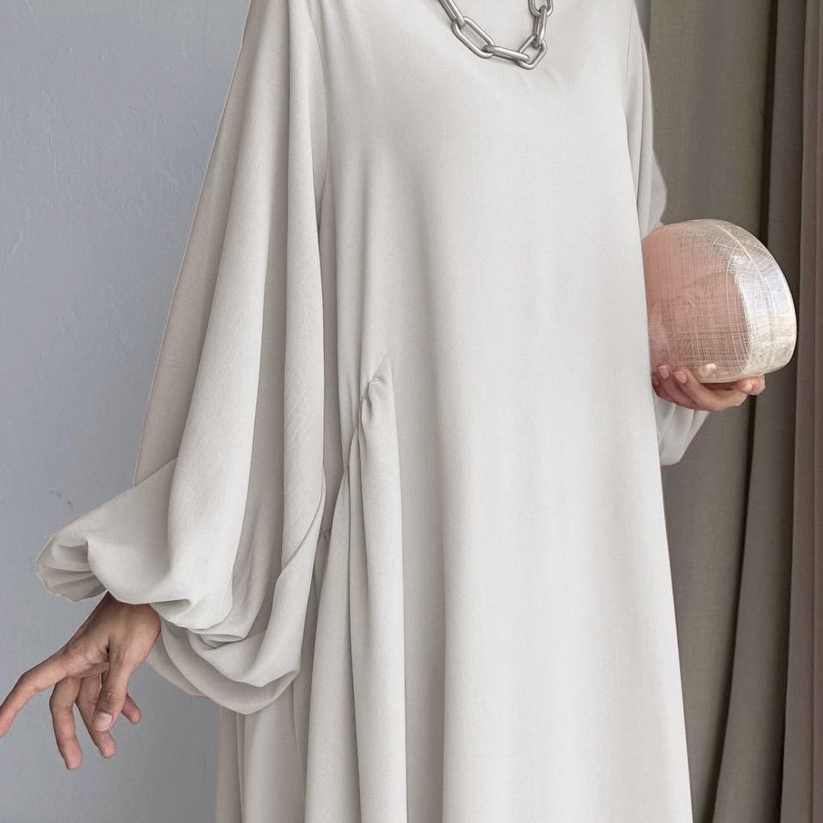 Abaya à manches ballon bouffantes Simple Puff (MA066)