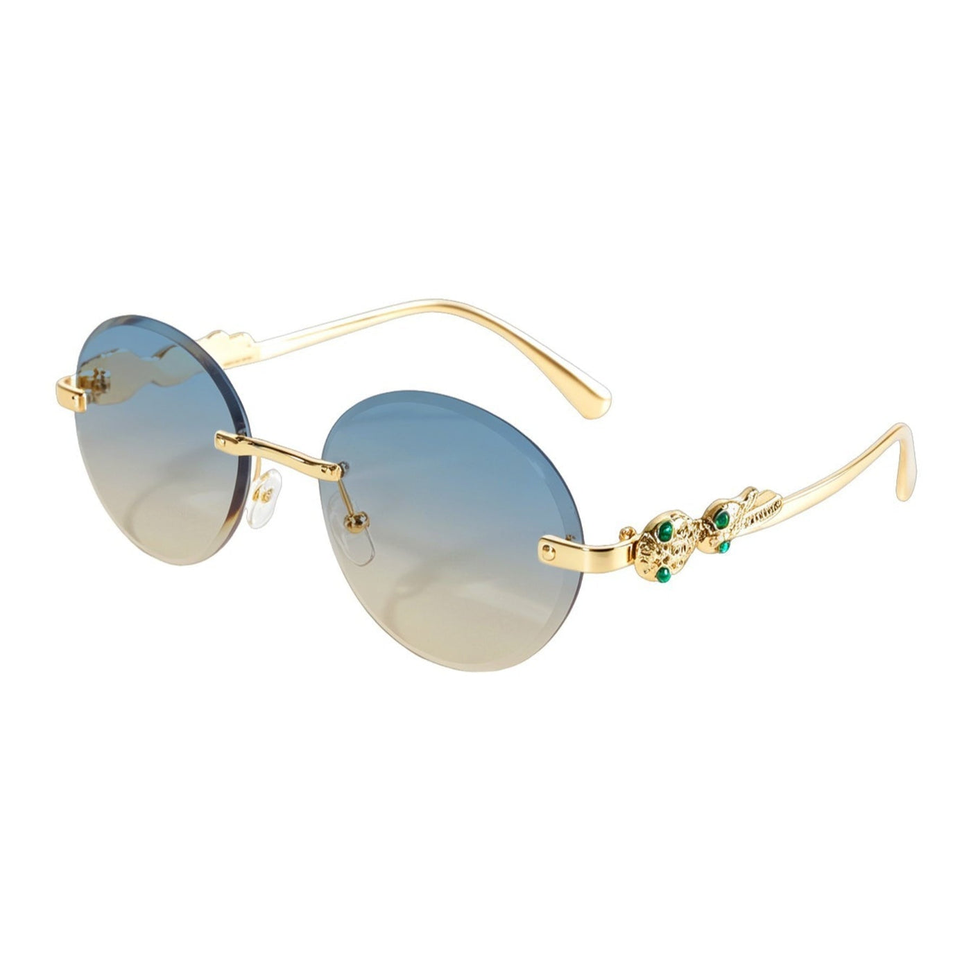 Lunettes de soleil ovales sans monture vintage (MAC446)