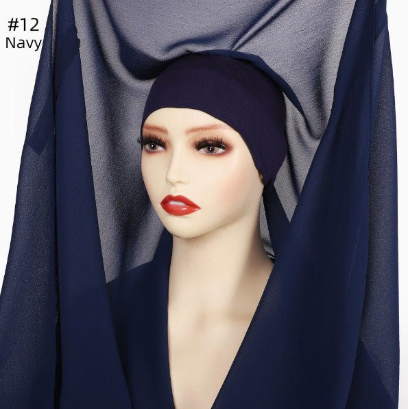 Hijab Instant en Mousseline Magnétique | Foulard Carré Facile à Porter, Antidérapant, avec Fermeture Magnétique (MH152)