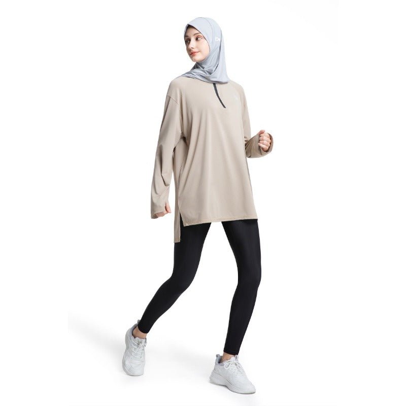 Haut de running pour femme séchage rapide demi-zip (MS115)