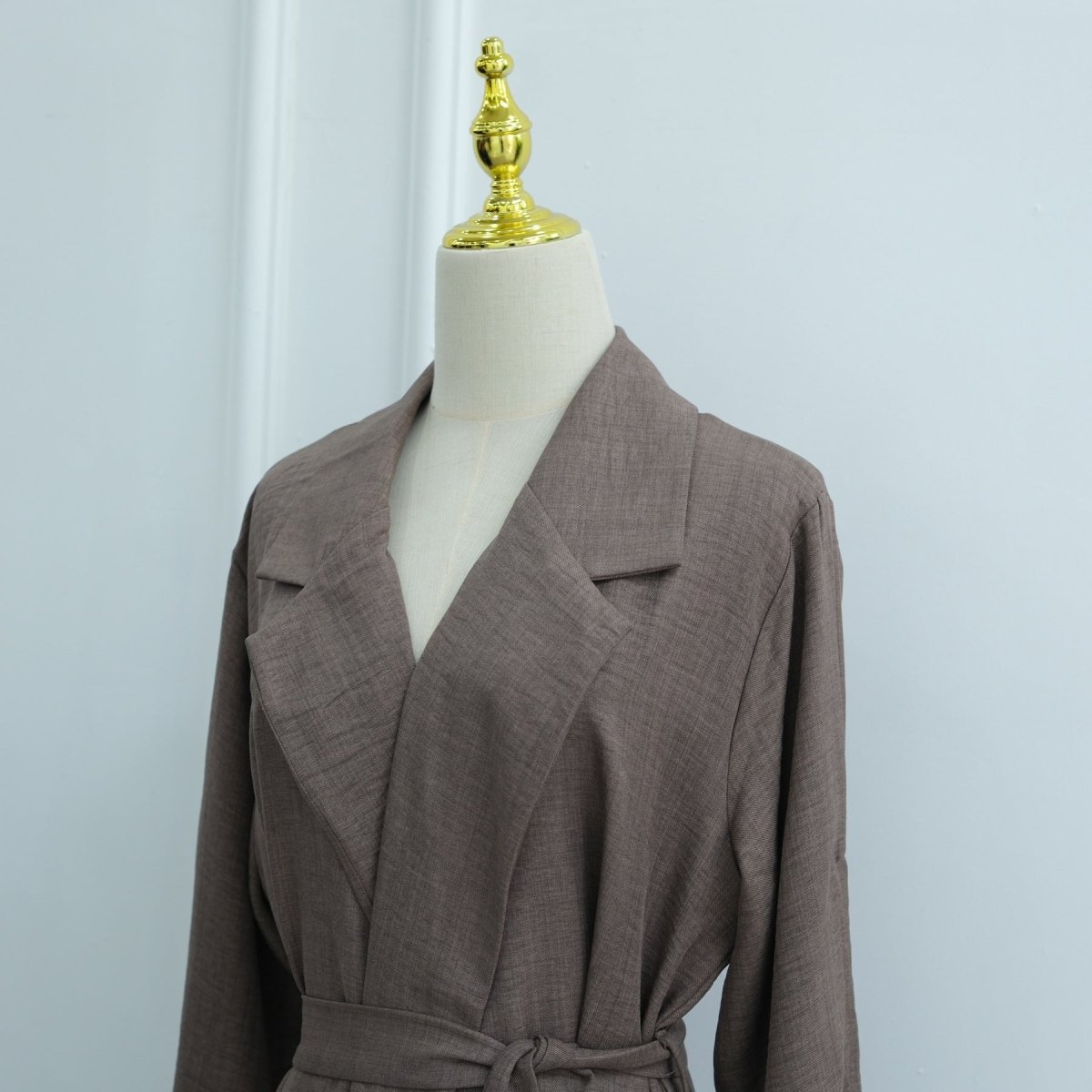 Blazer Cardigan ajusté à manches froncées | Veste ouverte en mélange de sergé (MOA246)