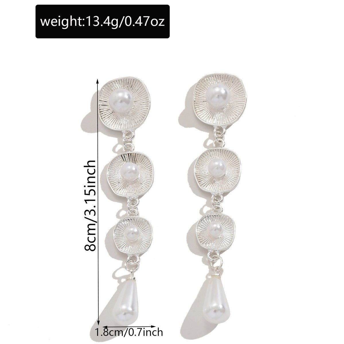 Boucles d'oreilles pendantes asymétriques artistiques à perles (MAC325)