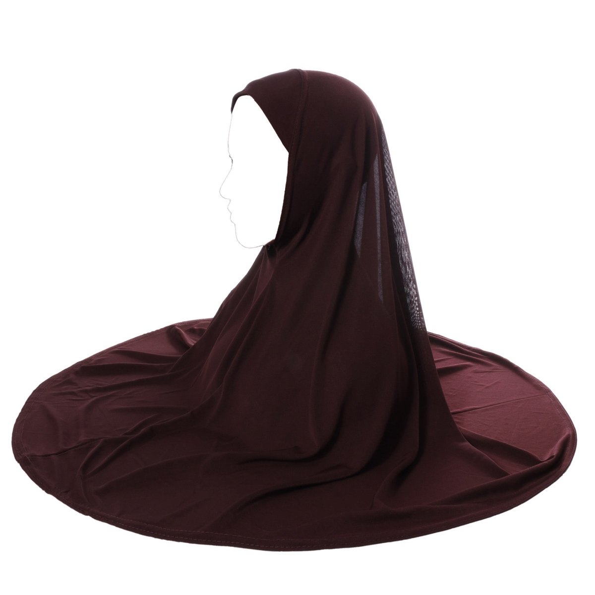 Hijab Khimar en Lin Cristal à Bord Arrondi (MK028)
