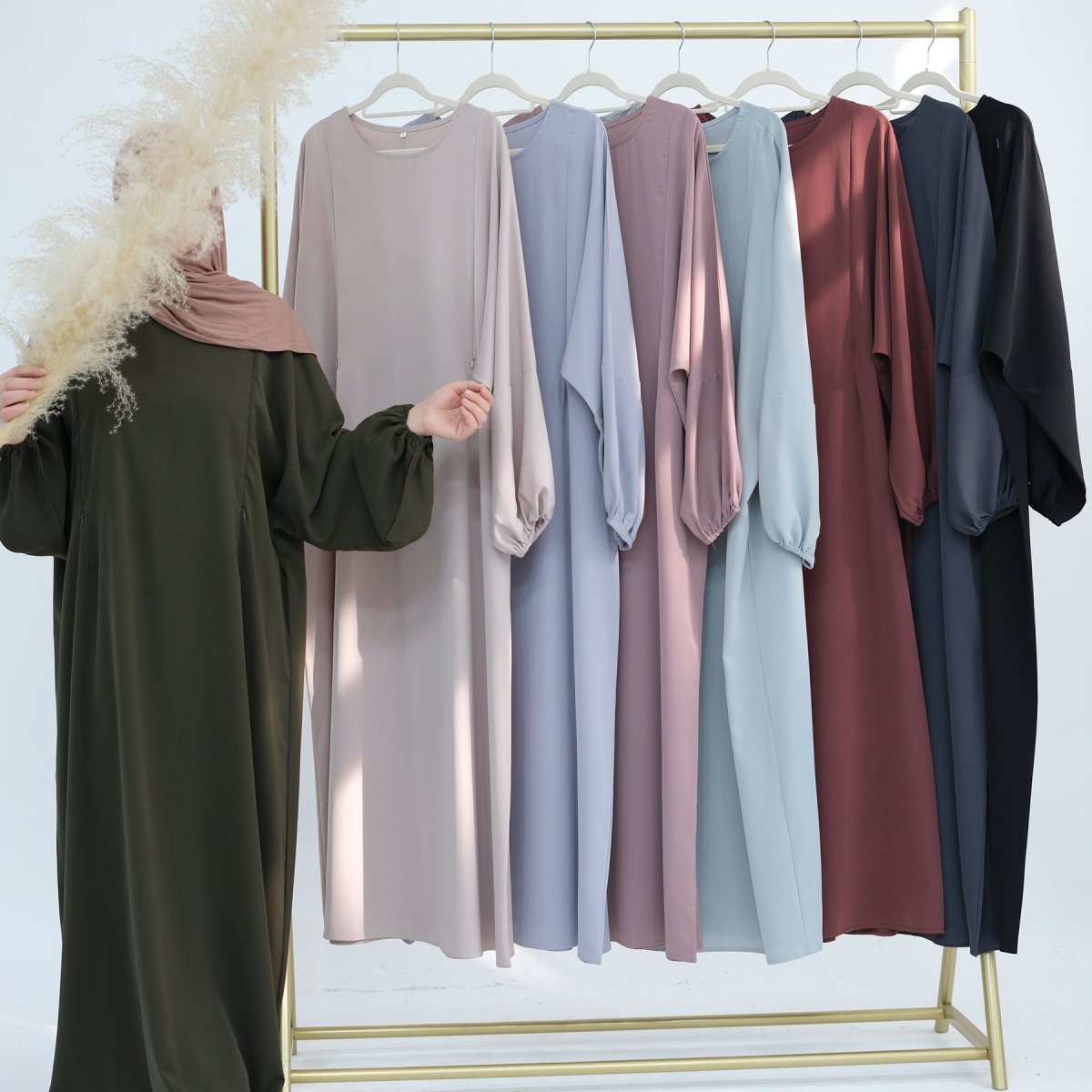 Abaya d'allaitement en tissu Nida (MA387)