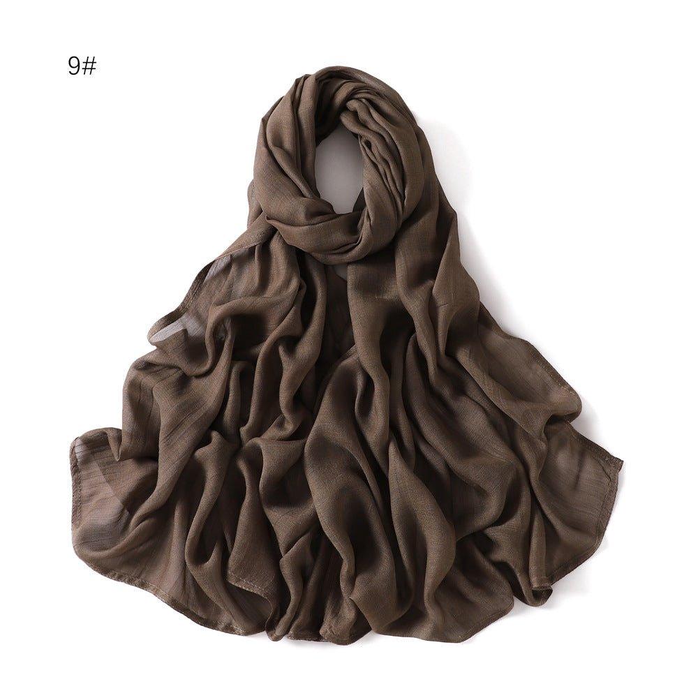 MH054 Hijab Rayon uni à large bord
