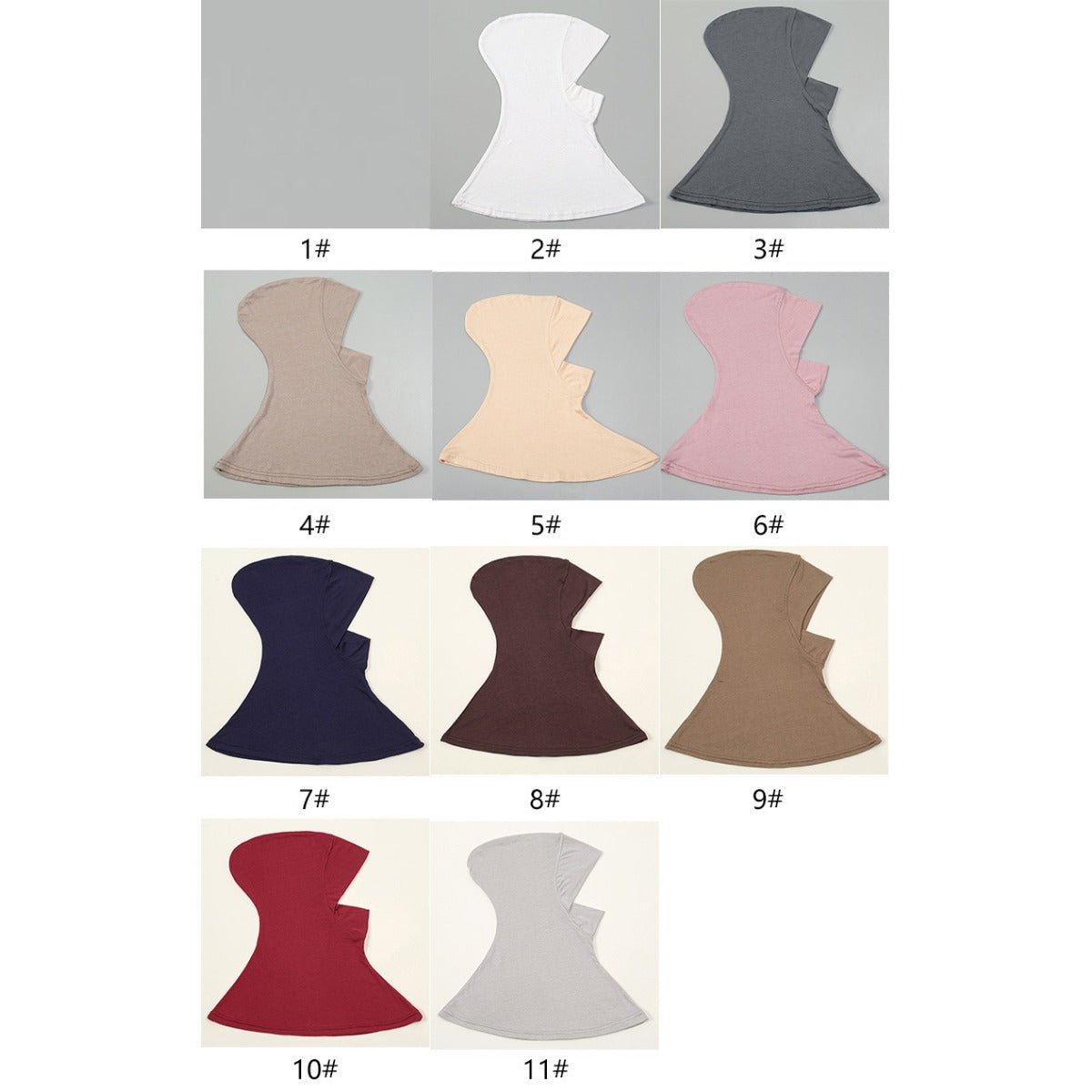 Bonnet sous-hijab en coton mercerisé premium simple couche de luxe, avec protection du menton (MH117)