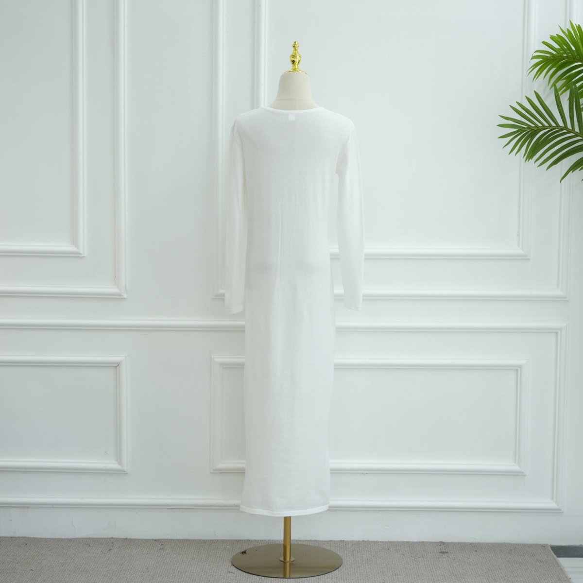 Cardigan Abaya en Maille Ajourée avec Ceinture à la Taille (MOA315)