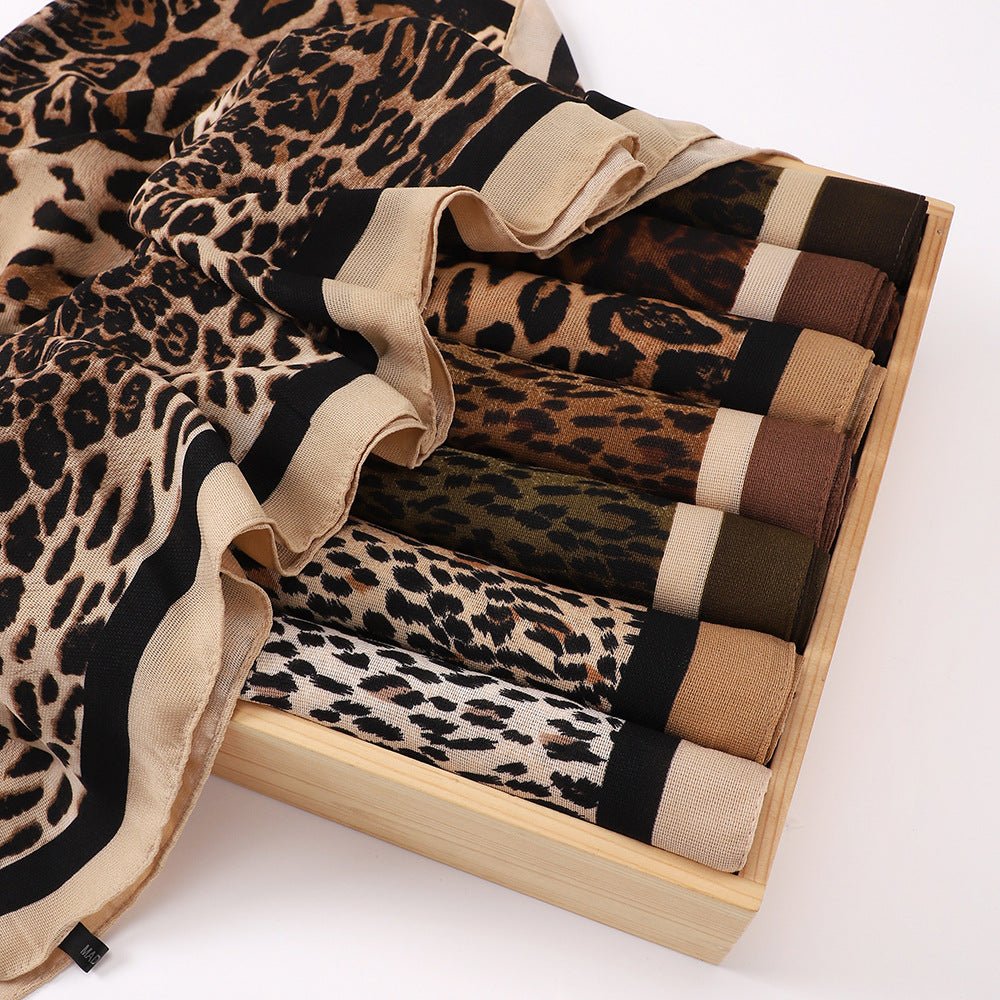 Foulard Hijab Carré Imprimé Léopard (MH182)