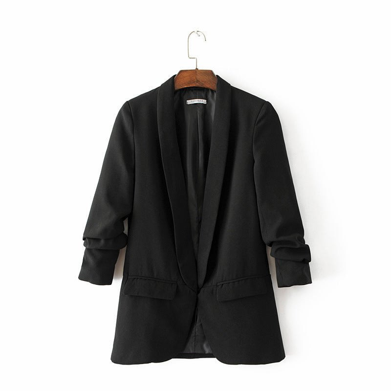 Blazer à manches froncées | Veste longue à manches trois-quarts (MS241)