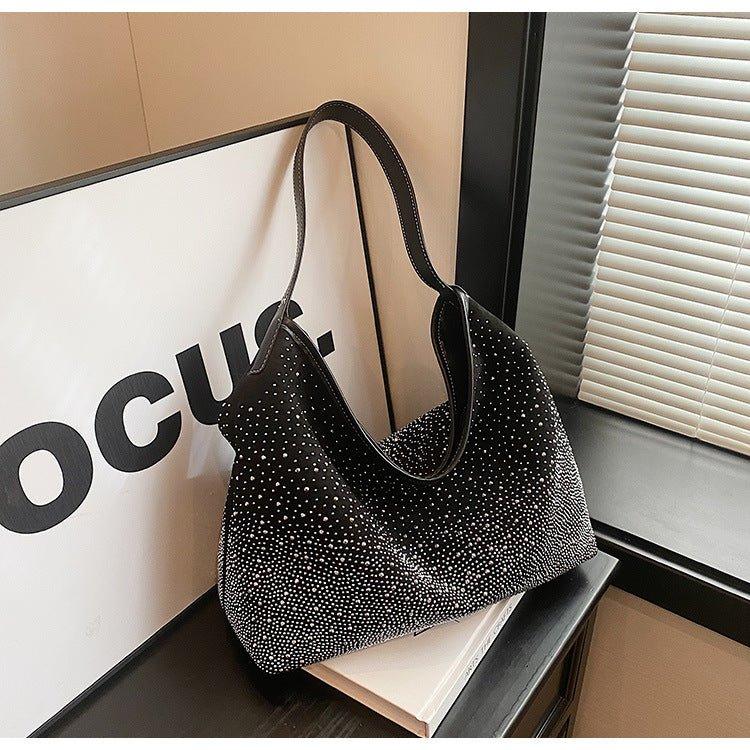 Sac fourre-tout MAC142 tendance à bandoulière orné de strass brillants
