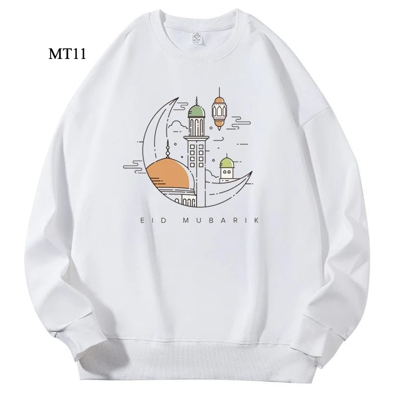 Sweatshirt Keffiyeh Ramadan Personnalisable pour Adultes – Design Sans Capuche, Haute Qualité (MTC003)