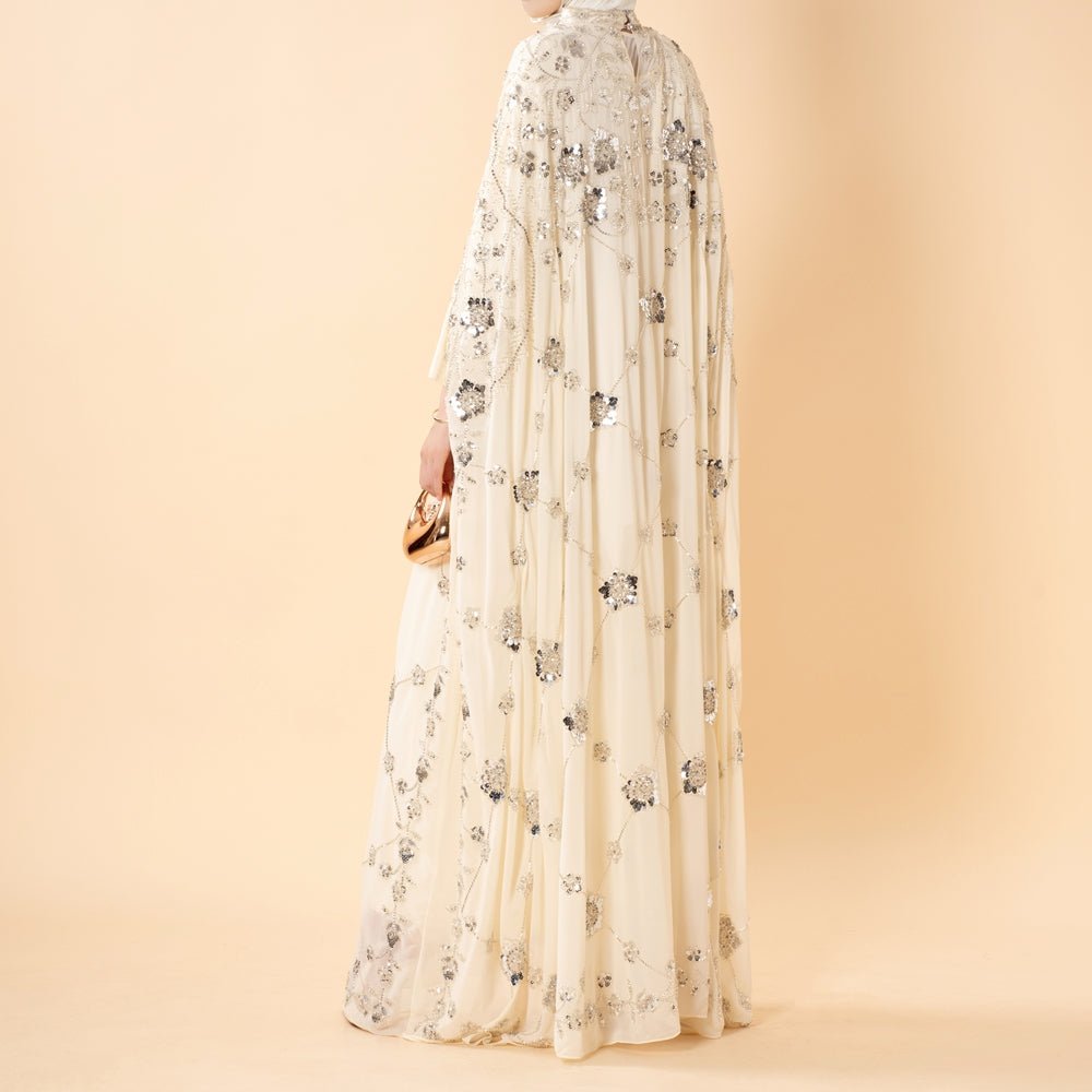 Abaya Batwing Brodée de Paillettes (MA454)