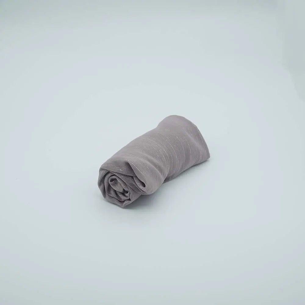 Hijab femme uni avec bronzage soie argenté (MH022)
