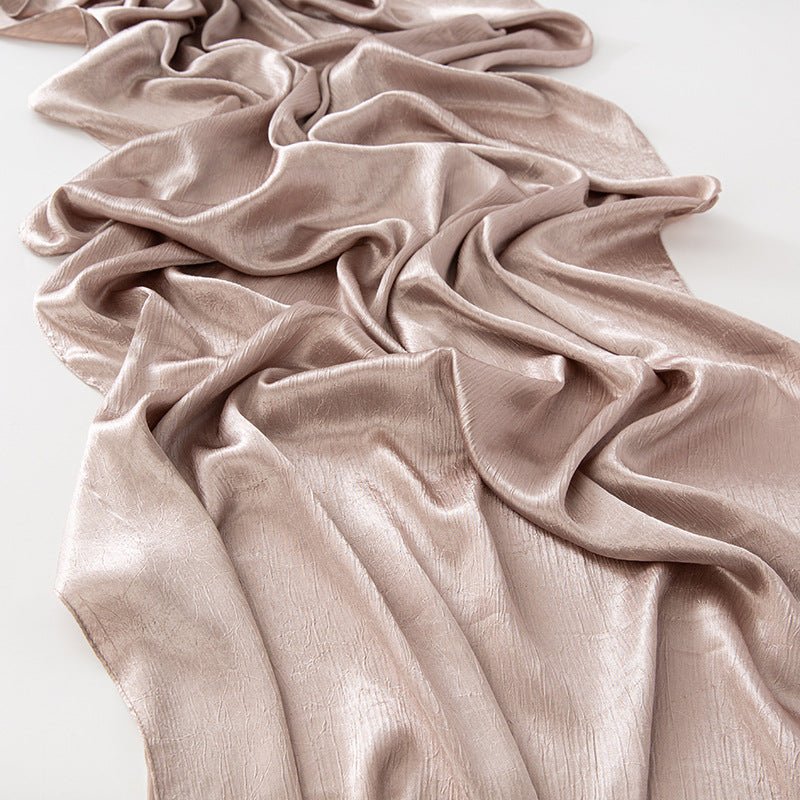 MH065 Satin Imitation Soie Froissé Brillant Écorce