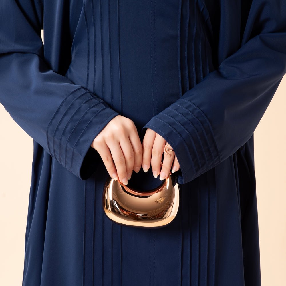 Abaya Serene plissée en georgette, coupe ample et longueur intégrale, style modeste (MA254)