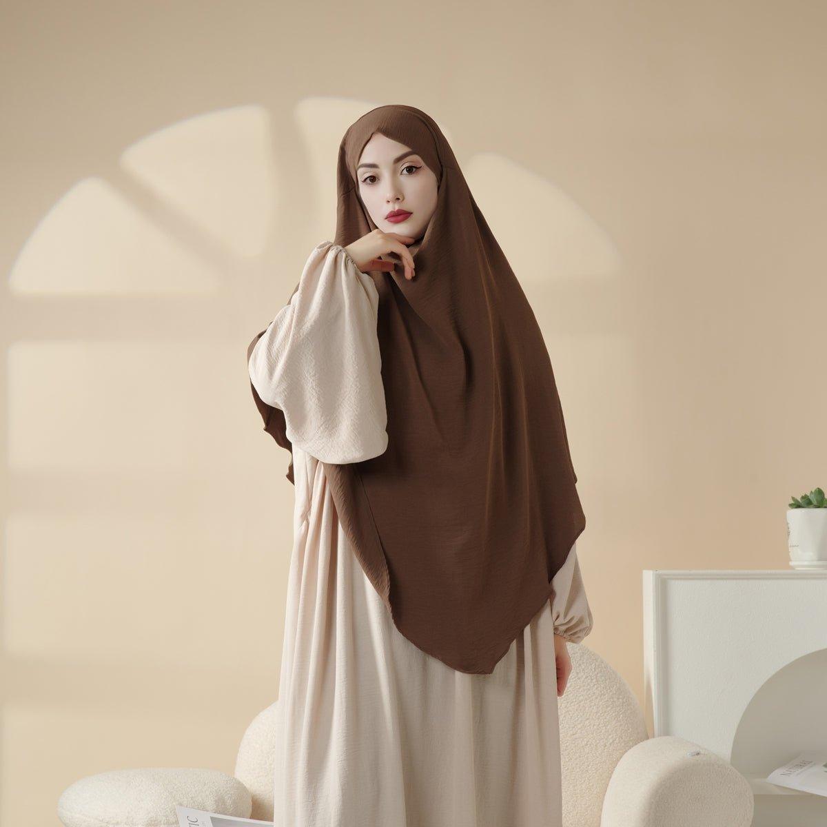 Nouveau Khimar Deux Couches en Crêpe (MK010)