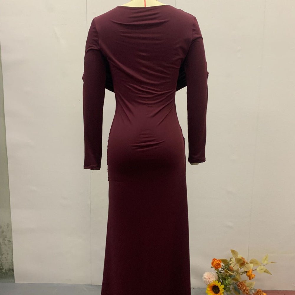 Robe Maxi Moulante Froncée (MS219)